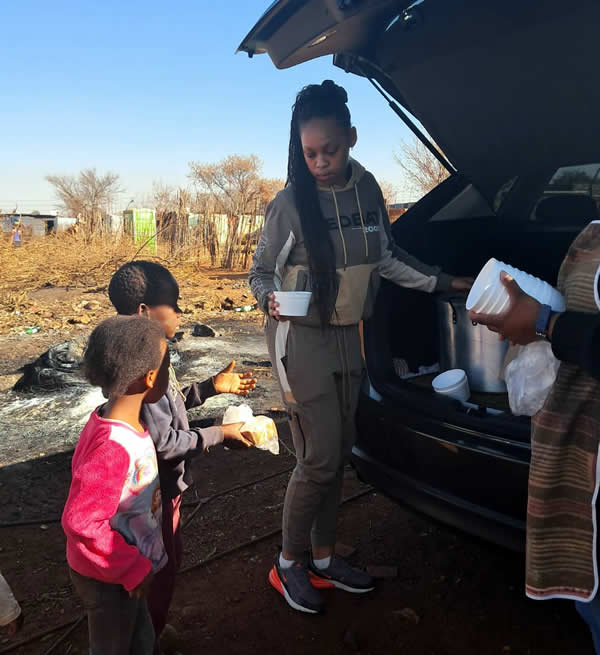 Soup for children from the informal settlement